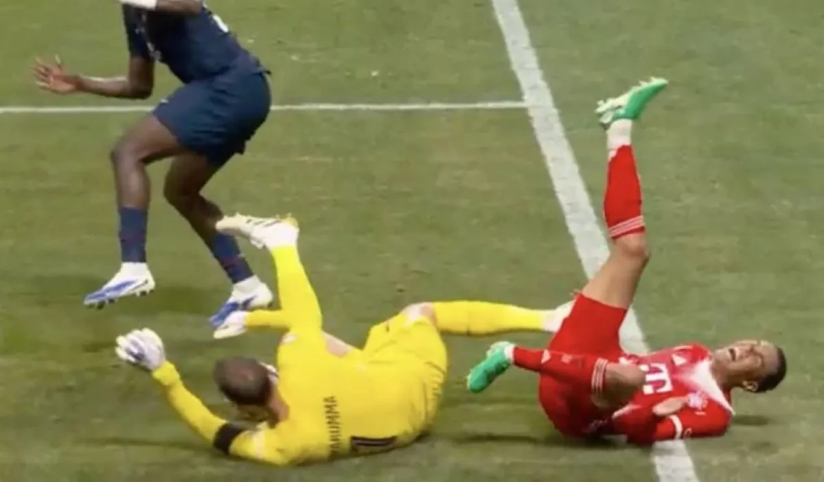 Tras un choque con Donnaruma, Musiala se fracturó el peroné.