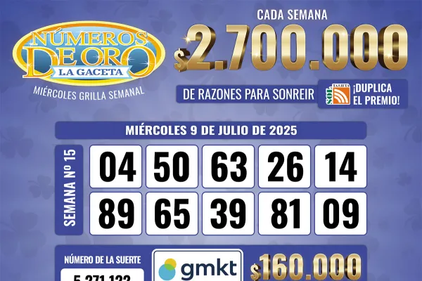 Los Números de Oro de LA GACETA del 9 de julio de 2025