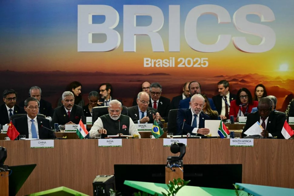MITIN. Representantes de los países miembro de los Brics se reunieron estos días en Río de Janeiro, Brasil. afp