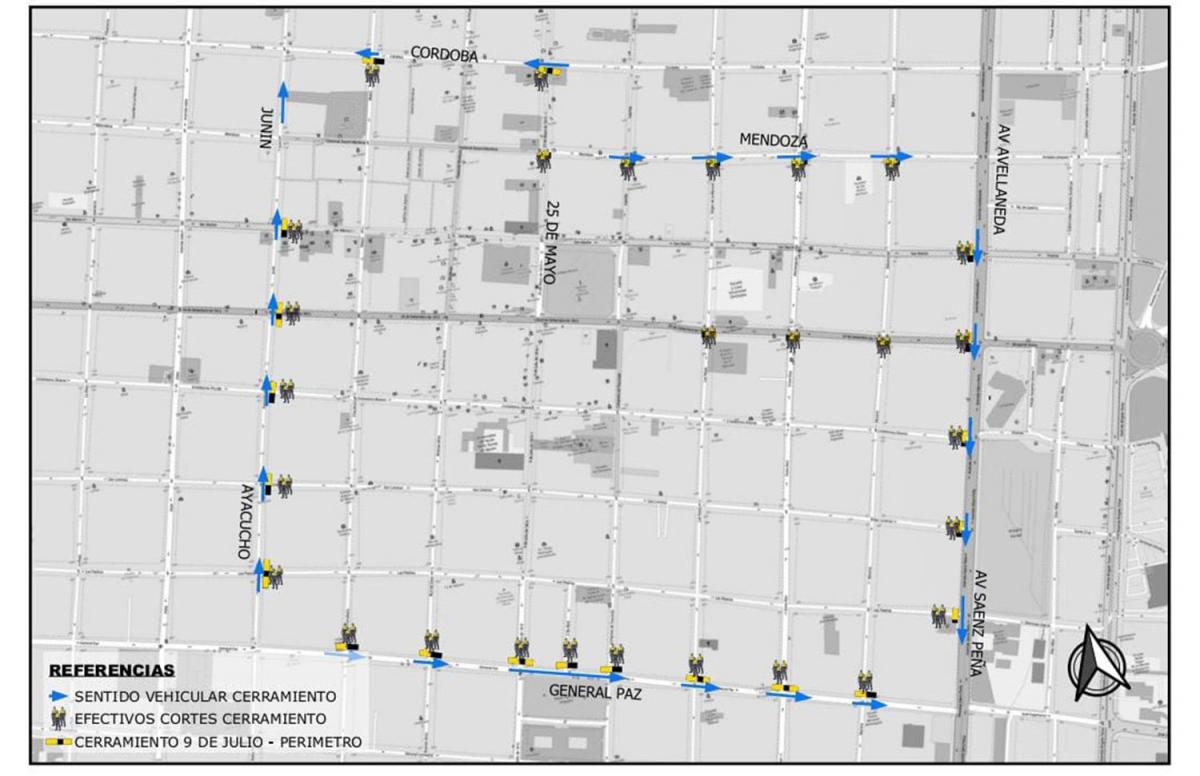 Atención, conductores: estos son los cortes de calles previstos por los festejos del 9 de julio
