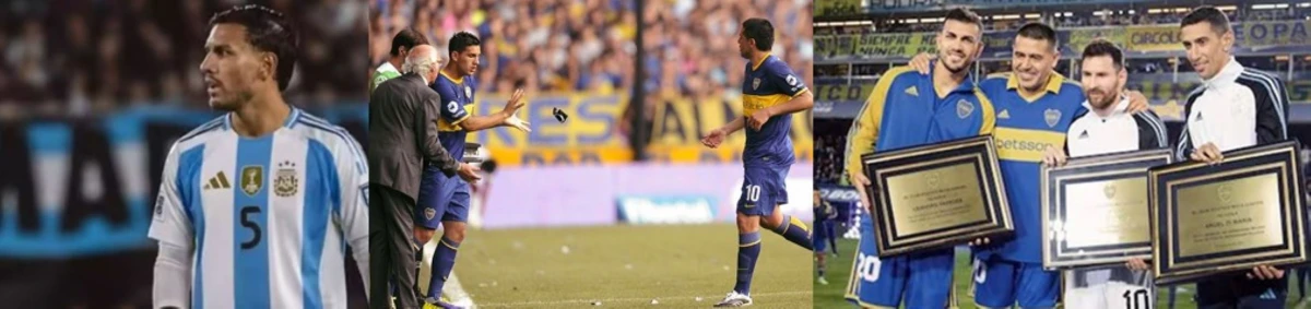 EN ARGENTINA. Paredes con la Selección, con Boca y en el homenaje.