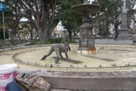 Daños en la plaza Independencia tras el 9 de Julio: Este año hubo mucho más vandalismo