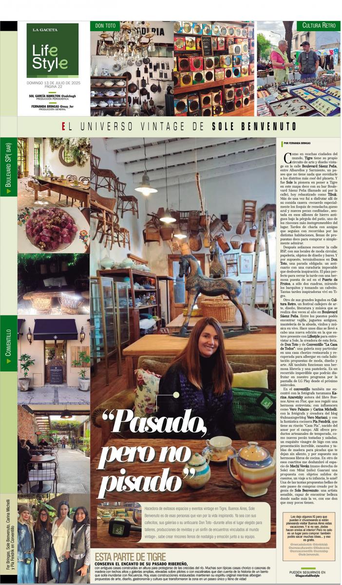 “Pasado pero no pisado”: El universo vintage de Sole Benvenuto