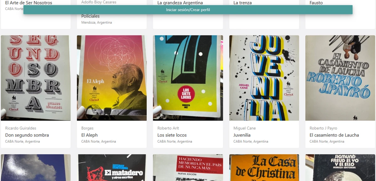 PILA DE LIBROS. El home de la plataforma de intercambio de libros nacida a partir de una idea simple de la pandemia. / CAPTURA DE PANTALLA