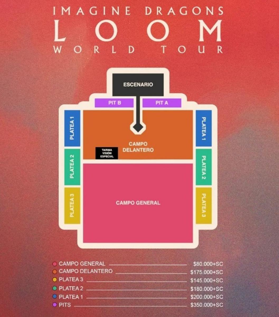 IMAGINE DRAGONS EN ARGENTINA. El detalle de los precios por sector para el show.