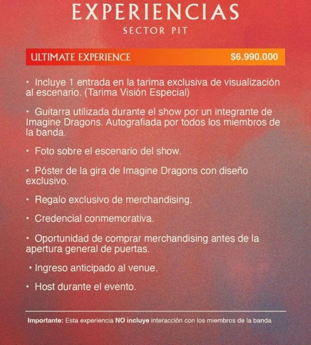 IMAGINE DRAGONS EN ARGENTINA. Los detalles de la entrada 