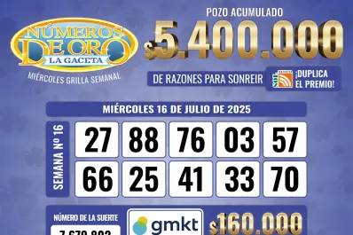 Los Números de Oro de LA GACETA del 16 de julio de 2025
