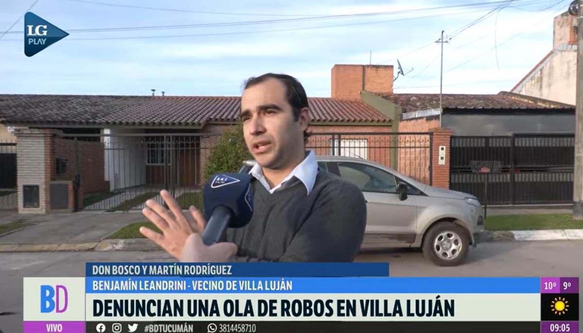 Ola de robos en Villa Luján: “Los vecinos entran corriendo a sus casas porque tienen miedo”
