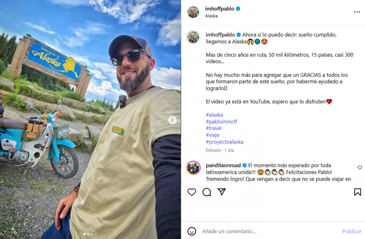 Pablo Imhoff llegó a Alaska luego de cinco años viajando en una Honda C90