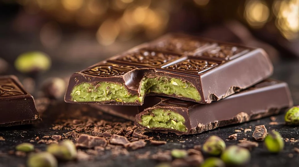 EL MÁS VIRAL EN REDES SOCIALES. El chocolate Dubai fusiona pistacho, oro comestible y diseño árabe en una golosina que busca seducir por fuera y por dentro. Es un símbolo de indulgencia, lujo y tendencia pastelera.