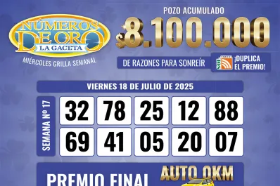 Los Números de Oro de LA GACETA del 18 de julio de 2025