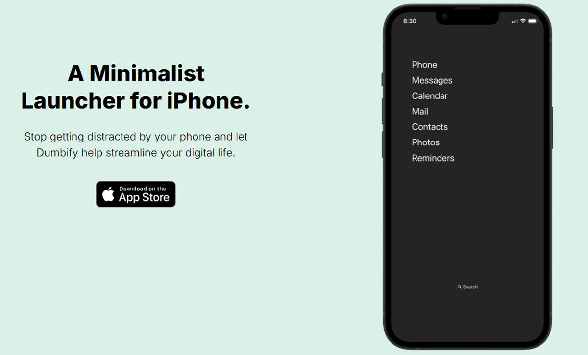 DUMBIFY. La aplicación disponible tanto en Android como iOS, permite lograr un celular minimalista. / DUMBIFY