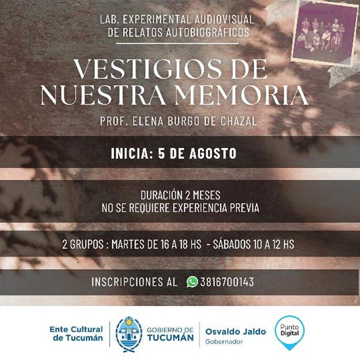 CINE DESDE LOS RECUERDOS. Nace un laboratorio audiovisual para transformar memorias en cortos. / ENTE CULTURAL