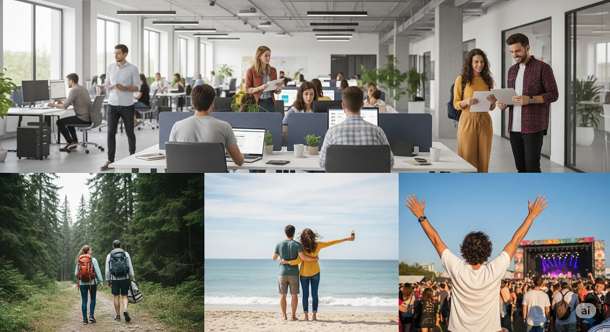 MÁS TIEMPO LIBRE. Esta imagen generada con Gemini interpreta lo que implica una semana laboral de cuatro días./ GEMINI