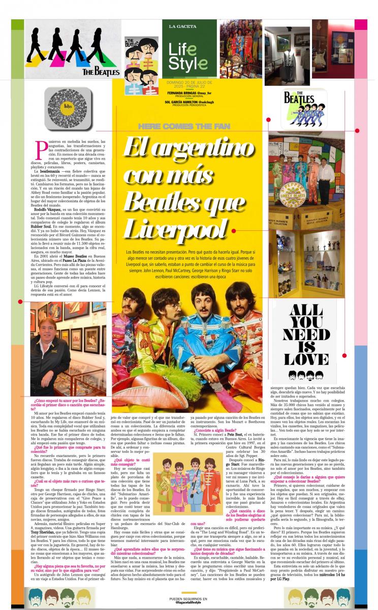 Rodolfo Vázquez: el mayor coleccionista de los Beatles del mundo