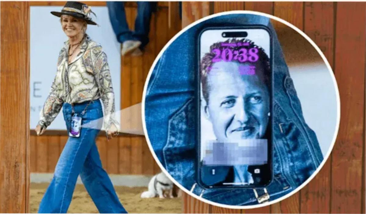 El fondo de pantalla del teléfono celular de Corinna Betsch, la esposa de Michael Schumacher. (Foto: Bild)