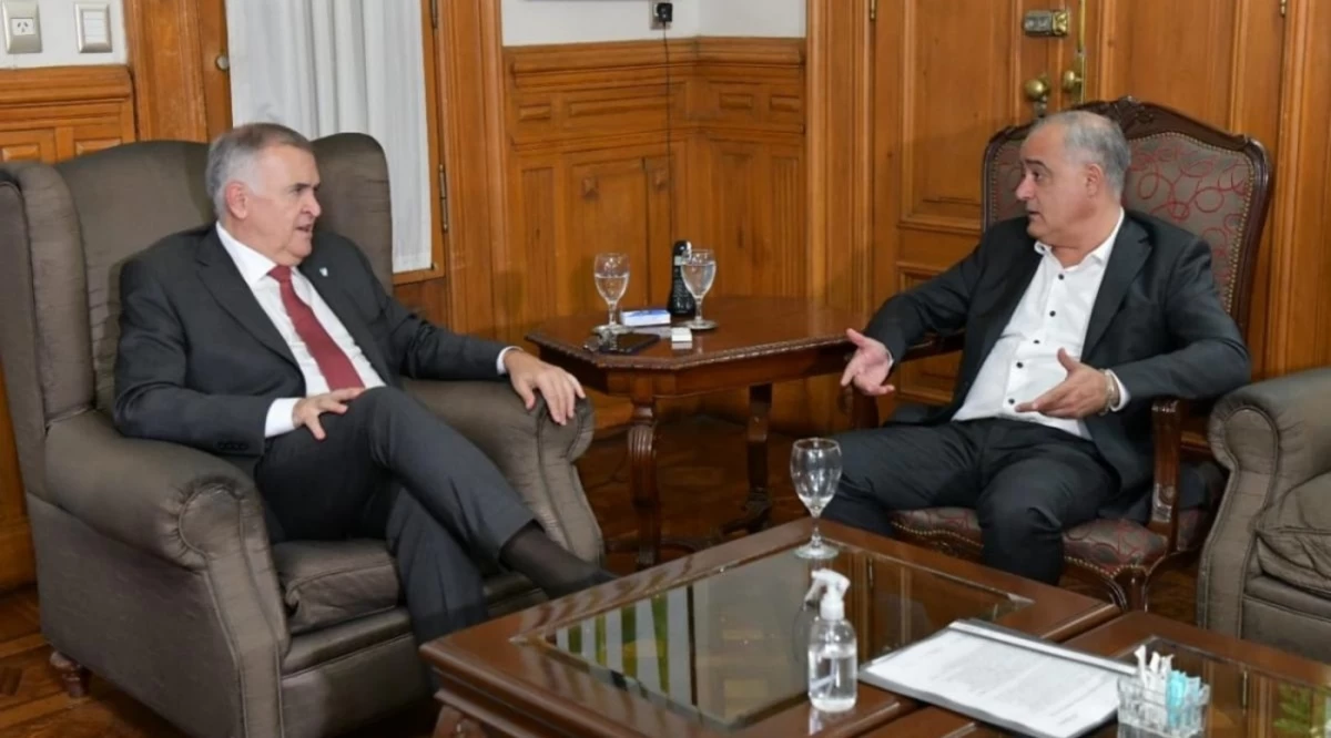 EN LA CASA DE GOBIERNO. Jaldo, junto a Noguera, en un encuentro anterior. Esta vez, el armado electoral estuvo sobre la mesa de discusión.