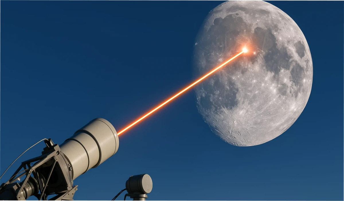 Un rayo láser impactó contra la Luna. 