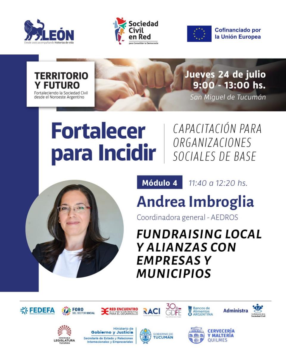 Fundación León invita a una jornada para fortalecer a las organizaciones sociales del NOA