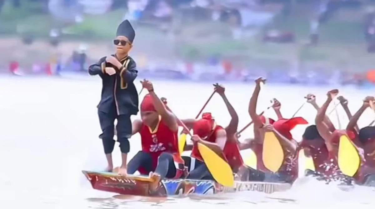 TENDENCIAS. El baile de Rayyan Arkan Dikha en una carrera tradicional de canoas en Sumatra inspiró la expresión “aura farming” que arrasa en redes sociales.