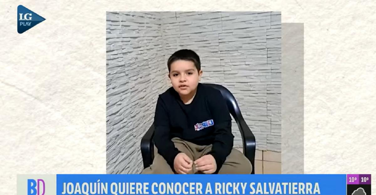 El tierno pedido de Joaquín, el nene tucumano que se hizo viral y ahora sueña con conocer a Ricky Salvatierra
