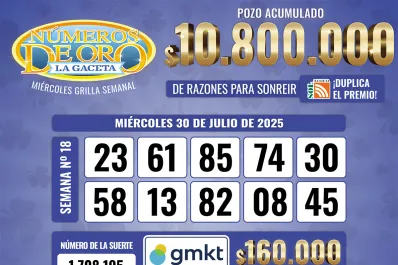 Los Números de Oro de LA GACETA del 30 de julio de 2025