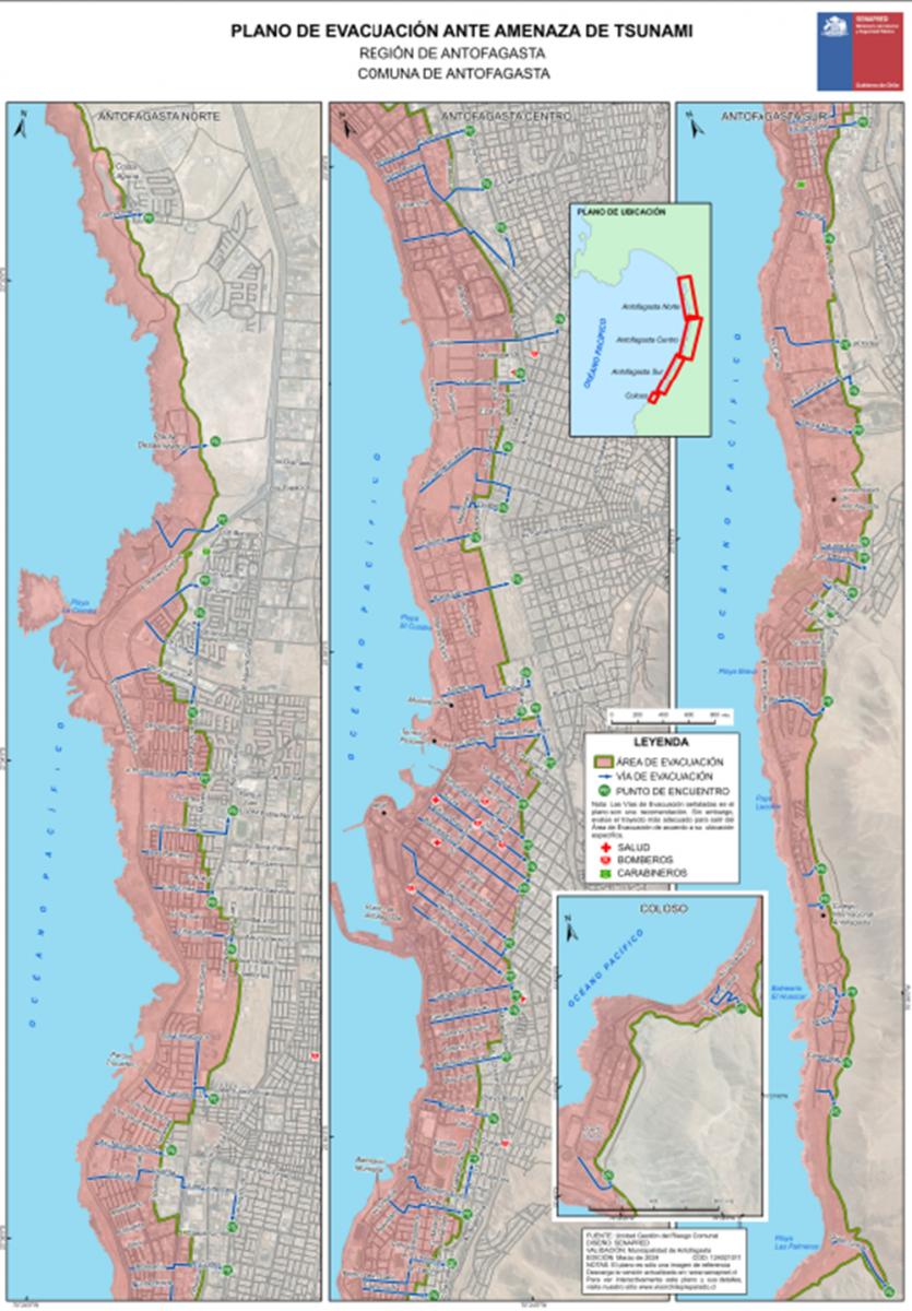 Alerta de tsunami en Chile, tras el terremoto en Rusia: conozca el plano de evacuación en Antofagasta