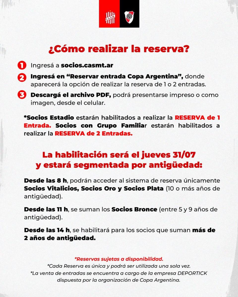 San Martín publicó el protocolo para la venta de entradas: cómo y cuándo reservar un lugar para ver al “Santo” contra River