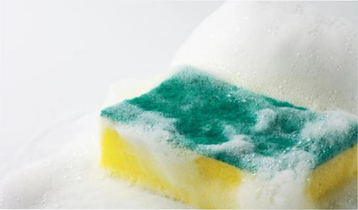 La importancia de lavar la esponja de los platos. 