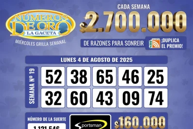 Los Números de Oro de LA GACETA del 4 de agosto de 2025