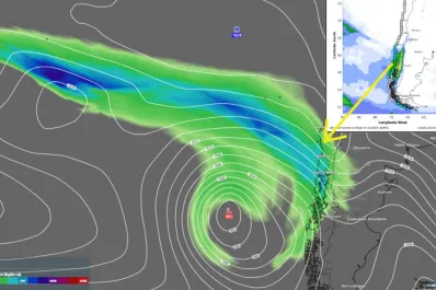 ¿Lluvia en camino? Un sistema frontal con río atmosférico podría afectar a varias regiones de Chile