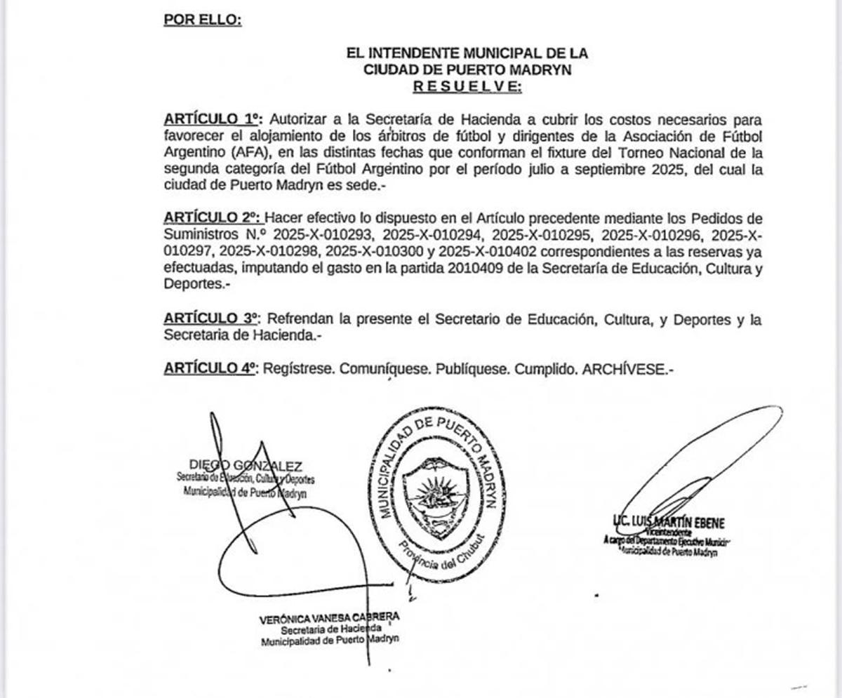 La resolución municipal