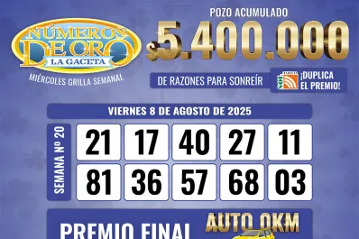 Los Números de Oro de LA GACETA del 8 de agosto de 2025