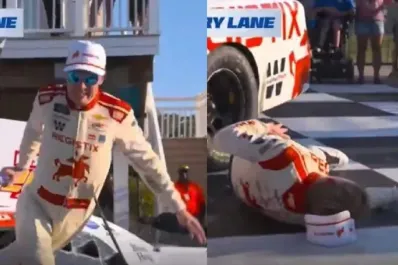 El insólito festejo que dejó a un piloto de Nascar con la clavícula rota