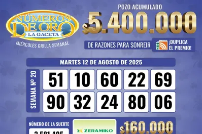 Los Números de Oro de LA GACETA del 12 de agosto de 2025