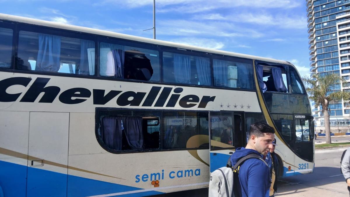 Así llegaron los colectivos de Rosario Central.