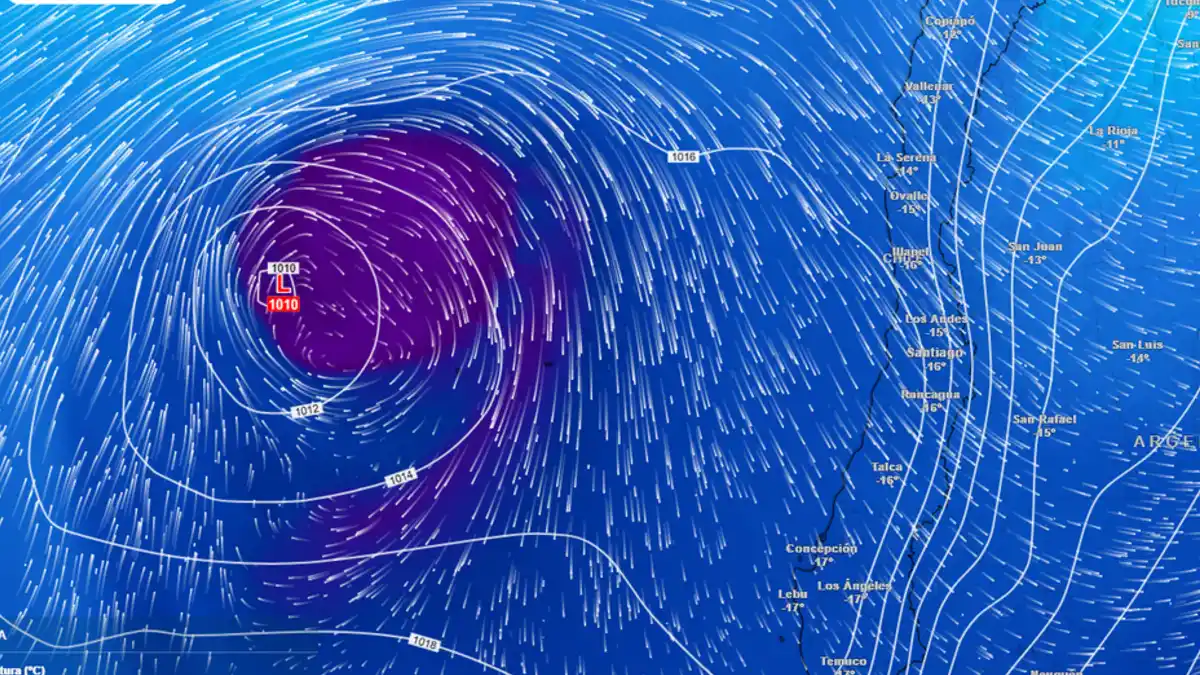 La baja segregada traerá tormentas eléctricas a la zona central de Chile este fin de semana largo