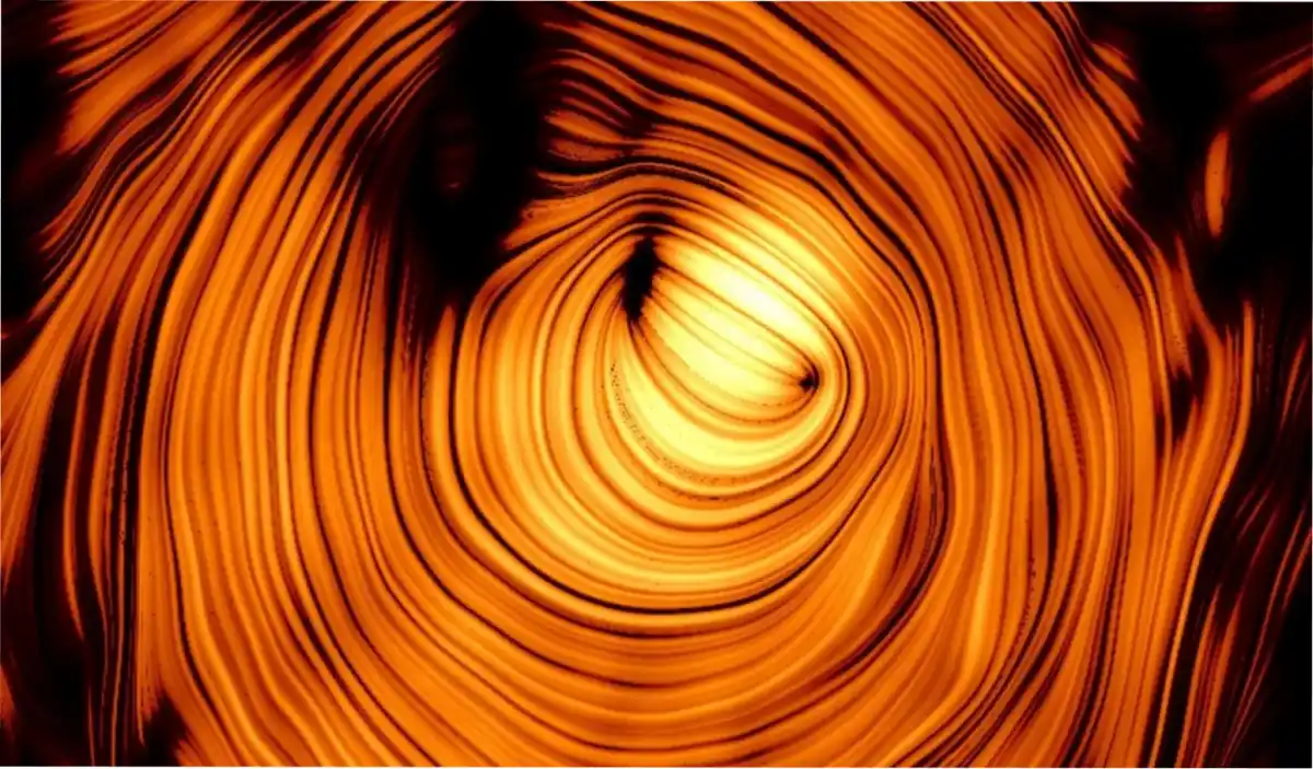 El 'Ojo de Sauron': una impactante imagen de un chorro de plasma en el blazar PKS 1424+240, visto de frente. YY Kovalev et al/ ABC