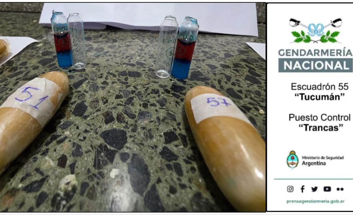 COCAÍNA. Ocho personas fueron detenidas por transportar nueve kilos del estupefaciente.