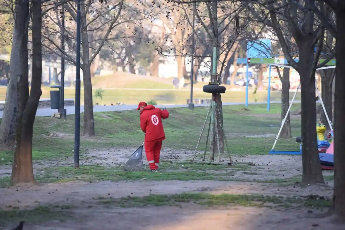 LIMPIEZA. Empleado de la empresa 9 de Julio encargada de la recolección de residuos.