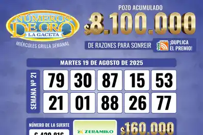 Los Números de Oro de LA GACETA del 19 de agosto de 2025