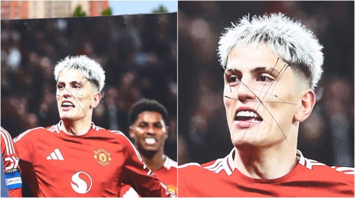 Hinchas de Manchester United destrozaron un mural de Garnacho y crece la tensión por su inminente salida