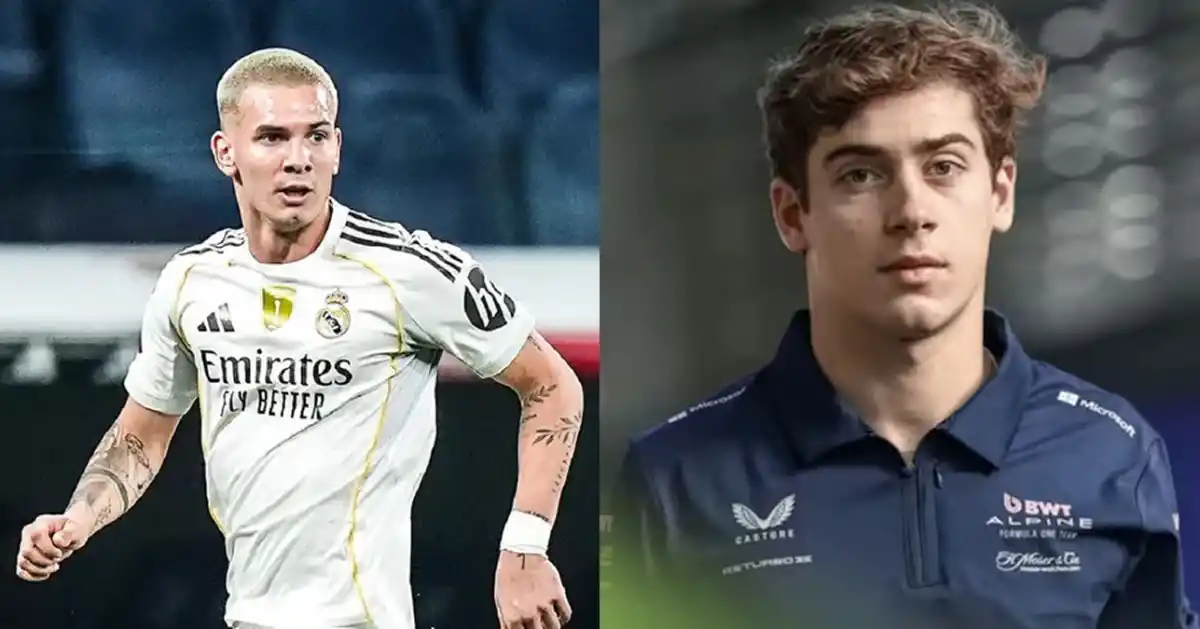 DOS CRACKS. Franco Colapinto estuvo presente en el debut de Franco Mastantuono en el Real Madrid