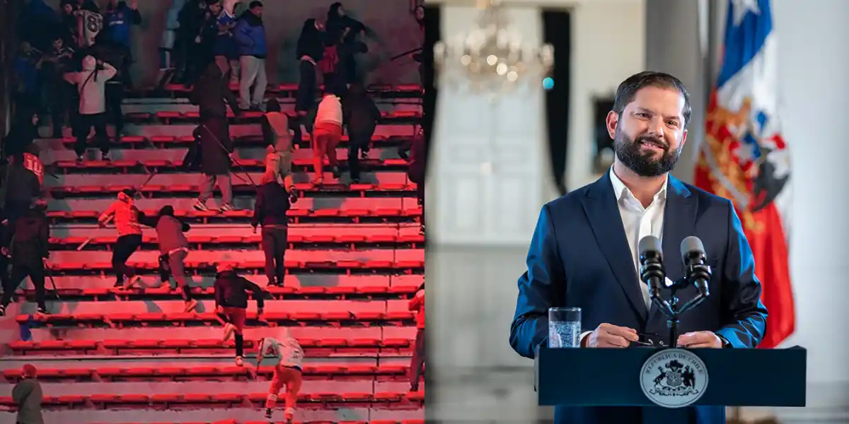 INDIGNACIÓN. El presidente de Chile, Gabriel Boric, condenó los disturbios ocurridos en el estadio de Independiente