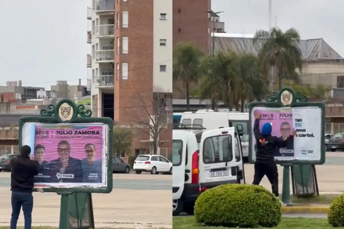 Acusó a la municipalidad de su ciudad de tapar carteles opositores y esto pasó en nueve minutos
