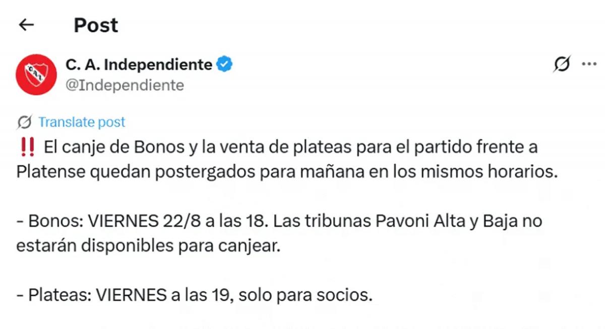 Independiente, en crisis tras los destrozos: dudas para el partido contra Platense