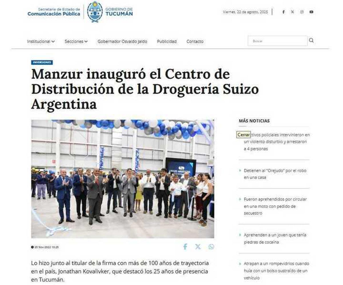 Vínculos de Manzur con una droguería relacionda con el escándalo Andis