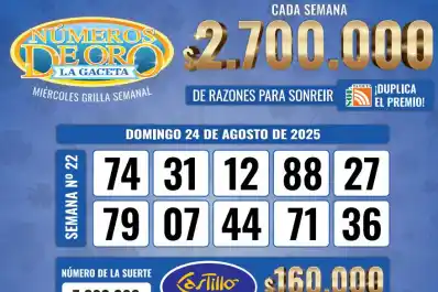 Los Números de Oro de LA GACETA del 24 de agosto de 2025