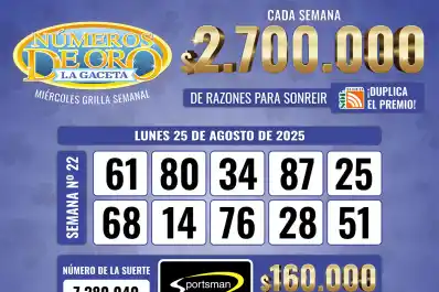 Los Números de Oro de LA GACETA del 25 de agosto de 2025