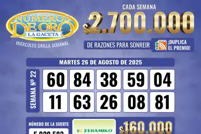 Los Números de Oro de LA GACETA del 26 de agosto de 2025